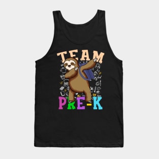 Dabbing Sloth Pre-K Back To School Shirt Boys Girls Tank Top